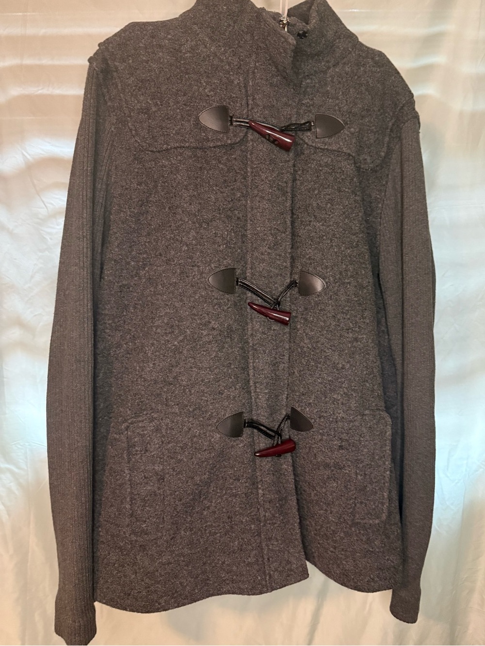 Jones New York Charcoal Gray Wool-Blend Toggle Coat